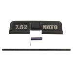 7.62 NATO dust cover, spring, and pin assembly for firearms.