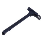 AR-15 black charging handle with extended latch and ergonomic design.