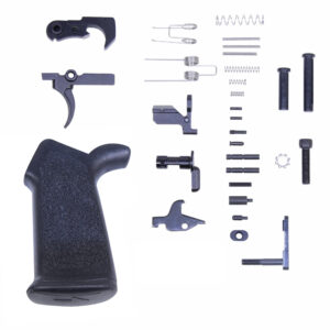 Array of mechanical grip and assembly parts on a plain background.