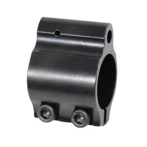 Specialized cylindrical metal component for firearms or machinery, featuring central and screw openings.