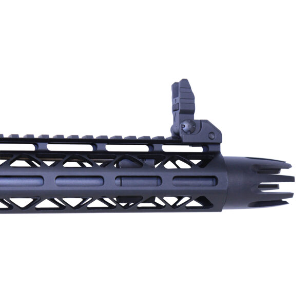 Modern rifle upper with skeletonized handguard and Picatinny rail.