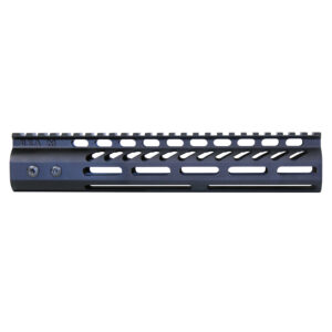 Black GT-10MLK rifle handguard with Picatinny rail and diagonal cutouts.