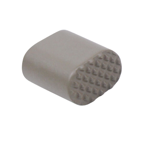 Smooth cylindrical object with raised grid pattern on end for grip.