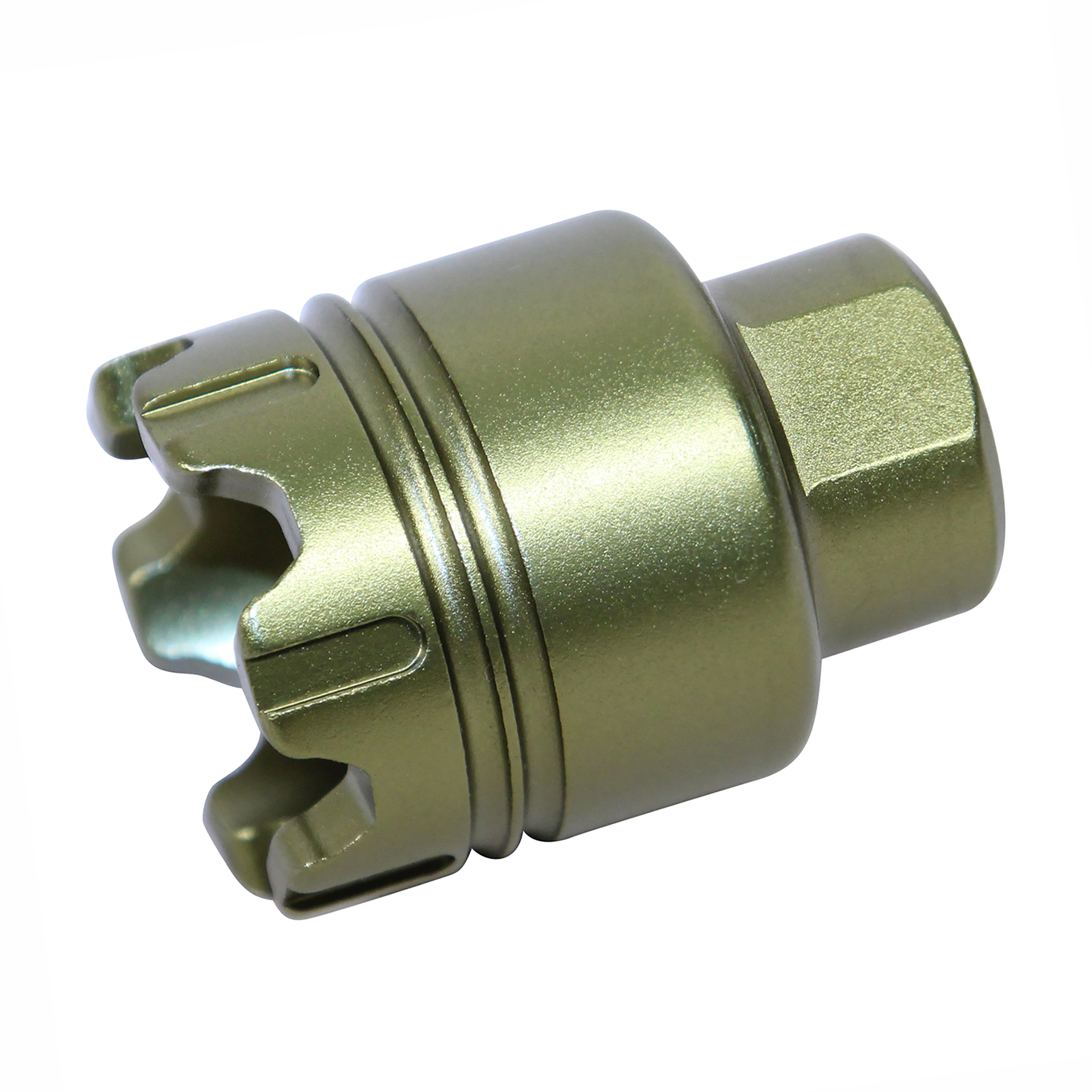 ar-9mm-anodized-green-mini-flash-can-glass-breaker AR-15 Mini 'Trident' Flash Can With Glass Breaker (9mm) (Anodized Green) - Image 1