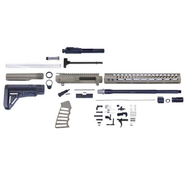 AR308 rifle kit components layout for assembly and customization.