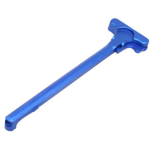 Bright blue T-shaped mallet for specialized technical use.