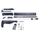AR556 rifle kit components laid out on white for assembly and customization.