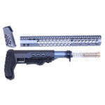 AR-15 "Honeycomb" Series Complete Furniture Set (Gen 2) (Anodized Grey)