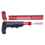 AR-15 "Honeycomb" Series Complete Furniture Set (Gen 2) (Anodized Red)