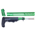AR-15 "Honeycomb" Series Complete Furniture Set (Gen 2) (Anodized Irish Green)