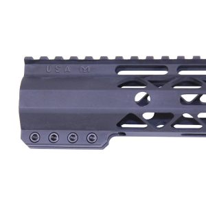 Guntec USA 10-inch M-LOK handguard with top rail in anodized black.