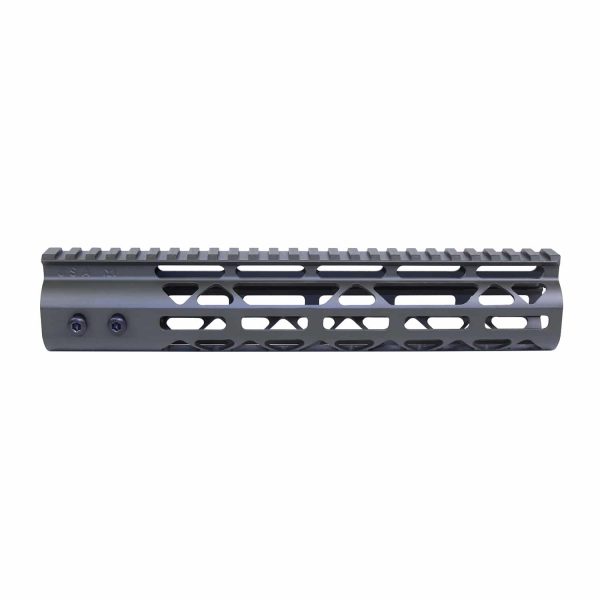 10 Guntec USA Air Lite M-LOK Handguard with Monolithic Top Rail in OD Green.