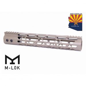 Guntec USA 12-inch FDE M-LOK Free Floating Handguard with Top Rail.