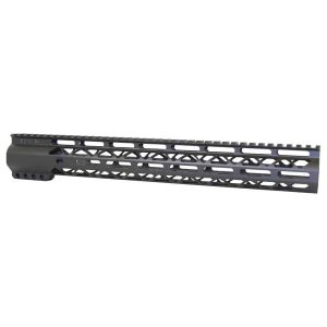 Guntec USA 15-inch OD Green AR M-LOK Handguard with Monolithic Top Rail.