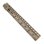 15-inch Guntec USA M-LOK AR-15 handguard in flat dark earth.