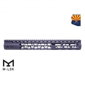 Guntec USA 15-inch M-LOK Free Floating Handguard, Anodized Black.