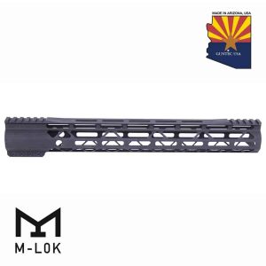 Guntec USA 15-inch M-LOK Free Floating Handguard in Anodized Black.