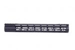 Guntec 15 Black M-LOK Free Floating Handguard with Monolithic Top Rail.