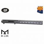 Guntec USA AR .308 billet upper receiver with 15 M-LOK handguard in OD Green.