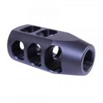 Guntec USA .50 Beowulf steel compensator, black anodized, with precision ports.