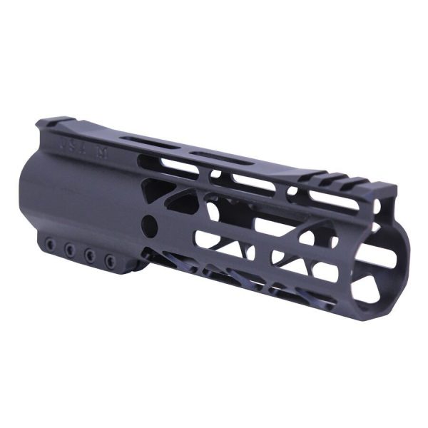 Guntec USA 7-inch Black M-LOK Free Floating Handguard with Top Rail.