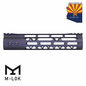 Guntec USA 9-inch M-LOK black aluminum handguard with monolithic top rail.