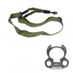 One Point Bungee Sling With QD Snap Hook & QD Ambi Bolt On Sling Adapter Combo Kit (OD Green)