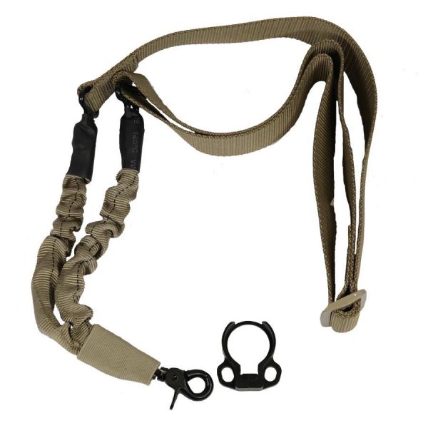 One Point Bungee Sling With QD Snap Hook & QD Ambi Bolt On Sling Adapter Combo Kit (Tan)