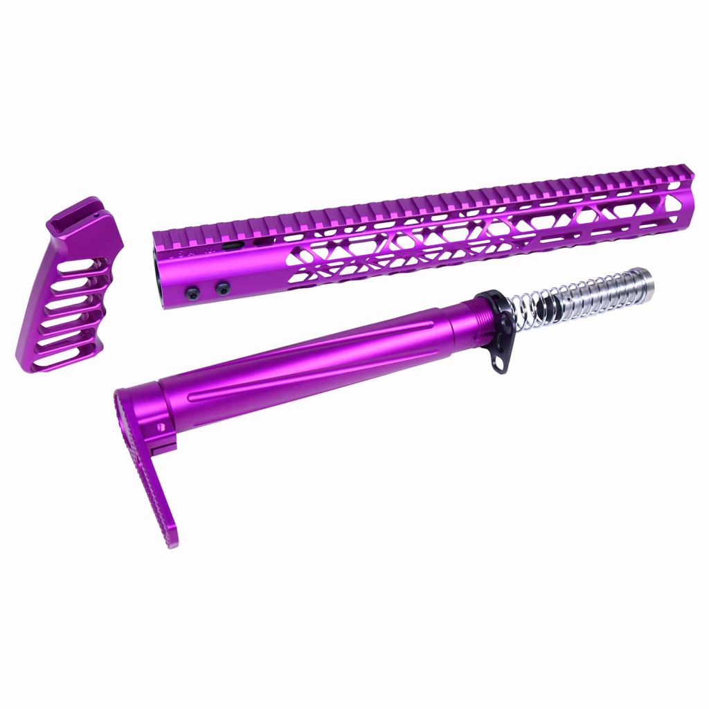 AR-15 AIR Lite Series Complete Furniture Set (Anodized Purple)