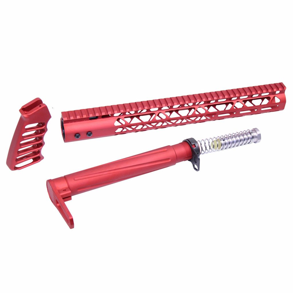 AR-15 AIR Lite Series Complete Furniture Set (Anodized Red)