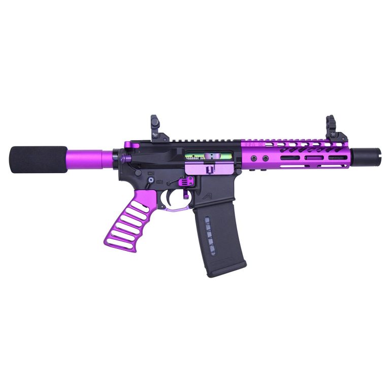 Guntec USA AR 15 Pistol Furniture Set Anodized Purple Tactical   Guntec USA AR PISTOL SET MLK PURPLE 1 768x768 