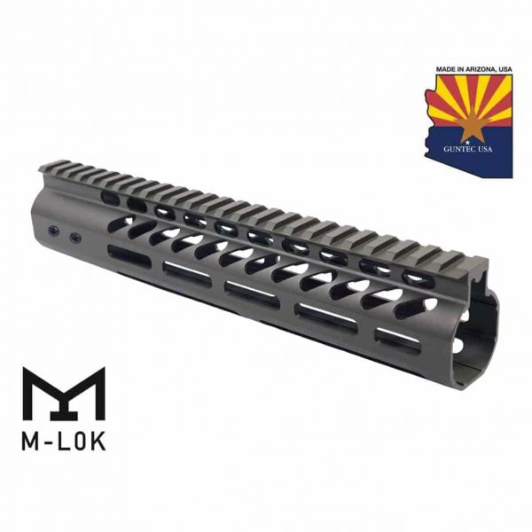 10" Ultra Lightweight Thin M-LOK System Free Floating Handguard With Monolithic Top Rail (OD Green)