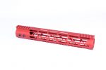 12" Mod Lite Skeletonized Series M-LOK Free Floating Handguard With Monolithic Top Rail (Anodized Red)