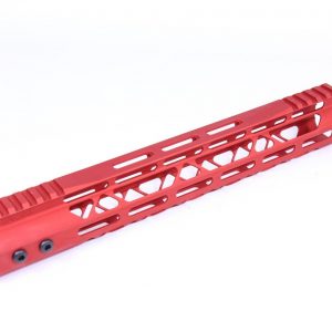 12" Mod Lite Skeletonized Series M-LOK Free Floating Handguard With Monolithic Top Rail (Anodized Red)