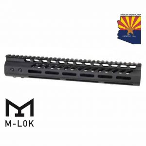 12" Ultra Lightweight Thin M-LOK System Free Floating Handguard With Monolithic Top Rail (Anodized Black)