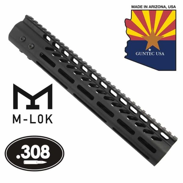 12" Ultra Lightweight Thin M-LOK System Free Floating Handguard With Monolithic Top Rail (.308 Cal)