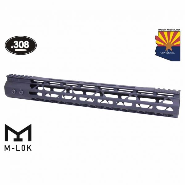 15" Mod Lite Skeletonized Series M-LOK Free Floating Handguard With Monolithic Top Rail (.308 Cal) (Anodized Black)