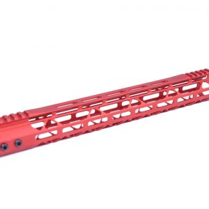 15" Mod Lite Skeletonized Series M-LOK Free Floating Handguard With Monolithic Top Rail (Anodized Red)