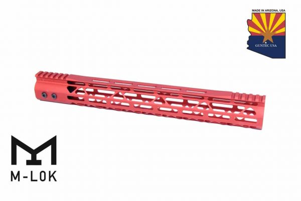 15" Mod Lite Skeletonized Series M-LOK Free Floating Handguard With Monolithic Top Rail (Anodized Red)