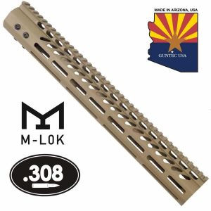 15" Ultra Lightweight Thin M-LOK System Free Floating Handguard With Monolithic Top Rail (.308 Cal) (Flat Dark Earth)