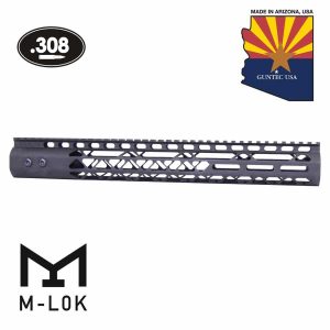 15" Air Lite Series M-LOK Free Floating Handguard With Monolithic Top Rail (.308 Cal) (Anodized Black)