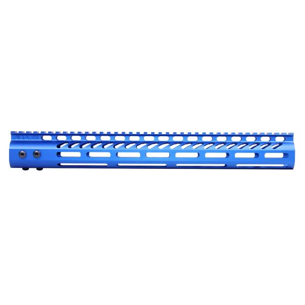 15" Ultra Lightweight Thin M-LOK System Free Floating Handguard With Monolithic Top Rail (Anodized Blue)