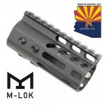 4" Ultra Lightweight Thin M-LOK Free Floating Handguard With Monolithic Top Rail (Anodized Black)