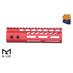 7" Ultra Lightweight Thin M-LOK Free Floating Handguard With Monolithic Top Rail (Anodized Red)
