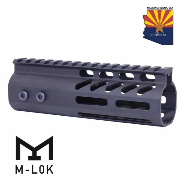 6" Ultra Lightweight Thin M-LOK Free Floating Handguard With Monolithic Top Rail (Anodized Black)