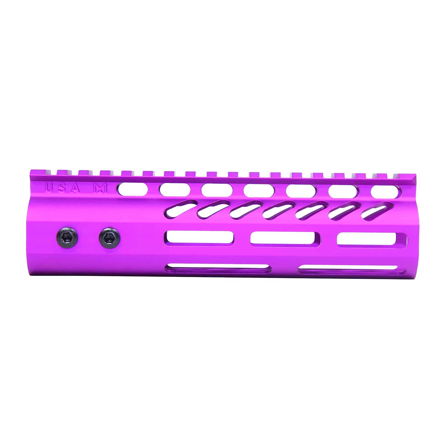 7" Ultra Lightweight Thin M-LOK Free Floating Handguard With Monolithic Top Rail (Anodized Purple)