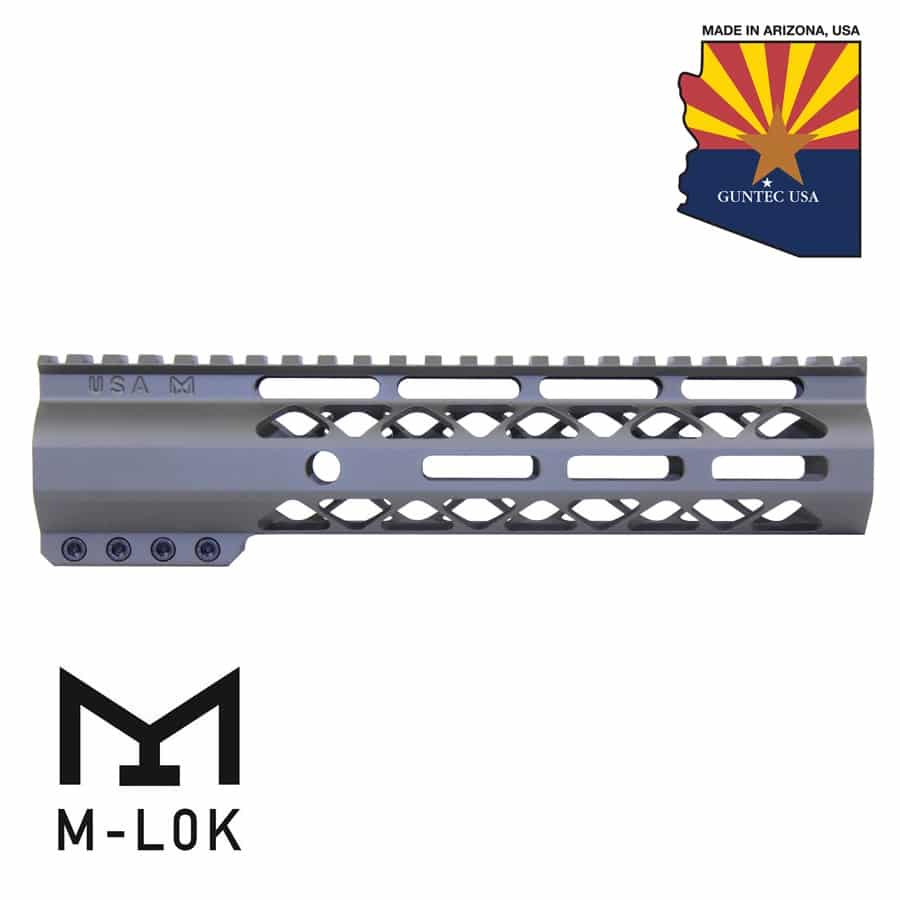 9" AIR-LOK Series M-LOK Compression Free Floating Handguard With Monolithic Top Rail (OD Green)