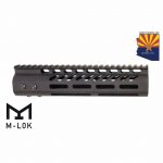 9" Ultra Lightweight Thin M-LOK System Free Floating Handguard With Monolithic Top Rail (Anodized Black)