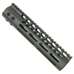 9" Ultra Lightweight Thin M-LOK System Free Floating Handguard With Monolithic Top Rail (OD Green)