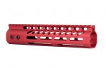 9" Ultra Lightweight Thin M-LOK System Free Floating Handguard With Monolithic Top Rail (Anodized Red)